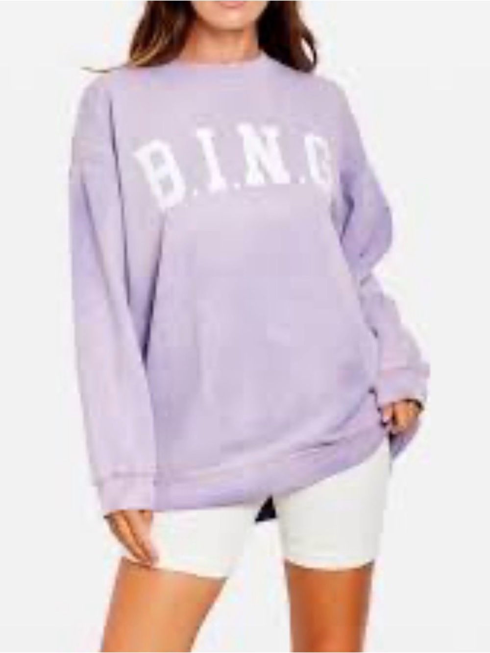 Anine Bing Tyler Sweatshirt in Washed Lavender XL
